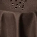 DecoHomeTextil Leinen Optik Tischdecke, Rund 140 cm Dunkelbraun, wasserabweisend, fleckenabweisend, abwaschbar, Lotuseffekt, bügelfrei