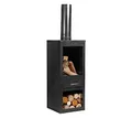 CookKing Terrassenofen Rosa | Stahl Schwarz 40x40x150 cm | Gartenofen & Outdoor Ofen