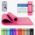 MSPORTS Gymnastikmatte Premium inkl. Tragegurt + Übungsposter + Workout App I Hautfreundliche Fitnessmatte 190 x 60 x 1,5 cm - Pastellpink - Phthalatfreie Yogamatte