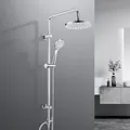 JOHO Edelstahl Duschsystem ohne Armatur, Regendusche Duschset Wassersparend mit Kopfbrause ABS 20 cm Chrom