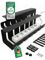 UNITURE® Kabelkanal Schreibtisch [DEKRA Zertifiziert] - 2er Set Kabelmanagement - 2x40cm Kabelhalter - Kabelführung - Cable Management Under Desk - Schwarz