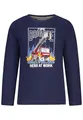 SALT AND PEPPER BY KIDS PARK Jungen Langarmshirt mit Feuerwehr Stickerei-Applikation T-Shirt, True Navy, 128/134 cm