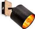 Costa »Costa« verstellbare Wandlampe, Holz/Metall/Stoff, Dunkelbraun/Schwarz