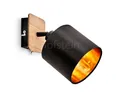 hofstein Wandleuchte »Costa« verstellbare Wandlampe, Holz/Metall/Stoff, Dunkelbraun/Schwarz, ohne Leuchtmittel, skandinavisches Design mit verstellbarem Schirm (12cm), E14