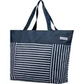 Oversized maritim Strandtasche Bag anndora® XXL in striped blue uni - Blau Weiß - Blau