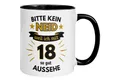Momentals Tasse Geburtstag Geschenk Mann 18 – „Bitte kein Neid“ – Geburtstagsgeschenk, Gratis Versand · Links-&Rechtshänder · Spülmaschinenfest