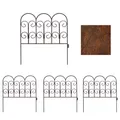 Schmuckzaun Metallzaun Gartenzaun 41x46 cm Zaunelemente 4er Set erweiterbar Rost