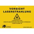 Nedo Laserwarnschild 061927 Warnschild Warnung Laser Strahlung Laserstrahlung
