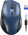 TECKNET PRO Kabellose Maus Wiederaufladbar Silent Funkmaus 6400 DPI Blau