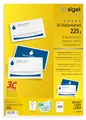 SIGEL LP850 Visitenkarten 3C, 100 Stück (10 Blatt), beidseitig bedruckbar, hochweiß, glatter Schnitt rundum, 225 g, 85x55 mm