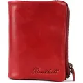 Benthill Kleine Geldbörse Echt Leder - Damen Geldbeutel mit RFID Schutz - 6 Kartenfächer - Slim-Wallet inkl. Geschenkbox - Rot