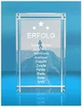 3D Glasquader | Motivationsspruch | Weg zum Erfolg | Geschenk für Firmengründer Startups