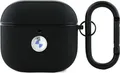 BMW Echtes Leder Silber Logo - Fall AirPods 4 (czarny)