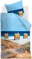 Beddinghouse Bettwäsche Renforcé - Beachbassinet 155 x 220 cm Strandkörbe, Düne, Meer, blau