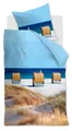 Beddinghouse Bettwäsche Ambiante, Baumwolle, Strandkörbe, Düne, Meer, blau