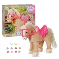 BABY Born, Puppenpferd, My Cute Horse, interaktives Pferd mit Lauf- und Soundfunktion, Plüsch, rosa Sattel und Zaumzeug sowie Pins zum Dekorieren, 840627 Zapf Creation