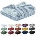 Wohndecke Kuscheldecke, Fleecedecke, Wolldecke flauschig und weich, Lavea, Sofadecke, Atmungsaktiv & Hautfreundlich, Decke blau 150 cm x 200 cm