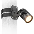 ledscom.de Gartenstrahler SHINGA mit Gurtbefestigung für außen, Stecker, schwarz, inkl. GU10 LED Lampe, 33°, 468lm, warmweiß