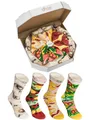 Rainbow Socks - Damen Herren Pizza Socks Box Mix Italienische Hawaii Pepperoni - 4 Paar - Gr.- EU 36-40/ Small