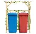 furnicato Rosenbogen Holz-Pergola für 2 Mülltonnen 140x80x168 cm grün imprägniert, 1 St.