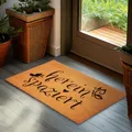 BRUBAKER Fußmatte für Außen und Innen - Herein Spaziert mit Schmetterlingen - 45 x 75 cm Schmutzfangmatte - Fußabtreter aus Kokos - Wetterfest und rutschfest - Antirutsch Türvorleger - Braun