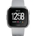 Fitbit Versa 34 mm aluminium silber am Silikonarmband grau [Wi-Fi]