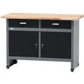 Küpper Werkbank m. 2 Türen & 2 Schubladen 84 x 120 x 60 cm Schwarz-Hellgrau