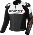 SHIMA Bandit 2.0 perforierte Motorrad Lederjacke, weiß/schwarz/rot, 56