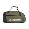 adidas Unisex Essentials 3-Stripes Duffel Bag, Olive strata/White, M