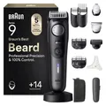 Braun Barttrimmer Series 9, Elektrischer Bartschneider Herren mit 14 Barber-Tools, Ultrascharfe ProBlade Klinge, 180 Min Akkulaufzeit, Kabelloser Bartrasierer, 52 Längen, Wasserdicht, BT9565, Titan