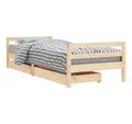 vidaXL Kinderbett, Jugendbett mit Schubladen 90x190 cm Massivholz Kiefer