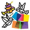 Bastelsets für Deko-Anhänger Vögel mit Buntglas-Effekt (pro Set 6) Bastelsets