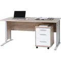 Schreibtisch Arbeitstisch Bürotisch Computertisch Laptoptisch Büro "Clermont I" Sonoma-Eiche/Weiß - Braun/Weiß