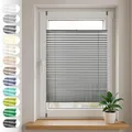 Sonello Plissee Klemmfix ohne Bohren 70cm x 220cm Anthrazit/Dunkelgrau Faltrollo Plisseerollo Jalousie für Tür & Fenster Blickdicht Sichtschutz Sonnenschutz Fertifplissee Rollo