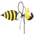 HQ Design Windspiration - Spin Critter, UV-beständige und wetterfeste Windspiel Deko für Garten, Terrasse und Balkon - Windrad inkl. Standstab (Bee)