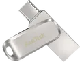 SANDISK Ultra Dual Drive Luxe USB-Stick, 128 GB, 400 MB/s, Silber