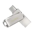 SANDISK Ultra Dual Drive Luxe USB-Stick, 128 GB, 400 MB/s, Silber