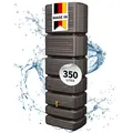 4rain SLIM WOOD DECOR Wandtank 350 Liter darkwood - Regentonne Holzoptik