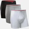 BAMBOO EINGRIFF TRUNKS - 3-Pack - Schwarz | Grau | Weiß - M