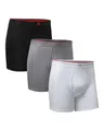 DANISH ENDURANCE Bambus Boxershorts Herren, Mit Eingriff, Superweiche Unterhosen Männer, Atmungsaktiv & Etikettfrei, 3er oder 6er Pack, Mehrfarbig (Schwarz/Rot, Grau, Weiß), M