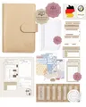 BeginnerBudget® Budget Planner Deutsch - Starterset mit Sparchallenge Budgetplaner - Sparen mit Umschlagmethode + Anleitung - Ringbuch A6 - Binder A6 Gecko-Style (Beige)