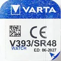 Knopfzelle Silberoxid - Uhrenbatterie ''V393'' VARTA, 65mAh, 1,55V, 1er Blister