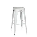 hjh OFFICE 645012 Barhocker VANTAGGIO HIGH Metall Weiß Retro-Hocker im Industry-Design, stapelbar