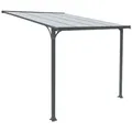 HOME DELUXE Vordach CUBIS - aus Aluminium (Komplettset), Überdachung für den Eingangsbereich, Haustür grau 291 cm x 258 cm x 150 cm