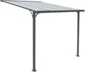 HOME DELUXE - Vordach Haustür CUBIS - Größe: Large - 291 x 150 x 258 cm - Anthrazit, Gestell: Aluminium, inkl. Polycarbonat Platten I Hautürvordach Pultdach Glasvordach