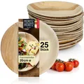 Moritz & Moritz Einweggeschirr-Set Moritz & Moritz 100x Palmblatt Teller Rund 20cm (25-tlg), 25 Personen, Nachhaltiges Einweggeschirr - 25 Teller Einweg - rund ca. 20 cm Ø