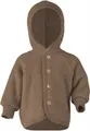 Engel Baby Jacke mit Kapuze Wollfleece walnuss melange - Größe 62/68