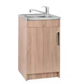 Stamar Spülenschrank Küchenschrank 50 cm Sonoma Spüle mit Armatur und Siphon
