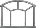 Fenster grau Stallfenster Eisenfenster Scheunenfenster Eisen 58cm Antik-Stil (m)