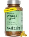 VETAIN Omega 3 Vegan - Hochdosiert: 963mg Algenöl Kapseln - in Triglycerid Form - ohne Zusätze